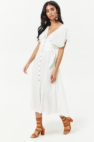 Button-Front Midi Dress | Forever 21 (US)