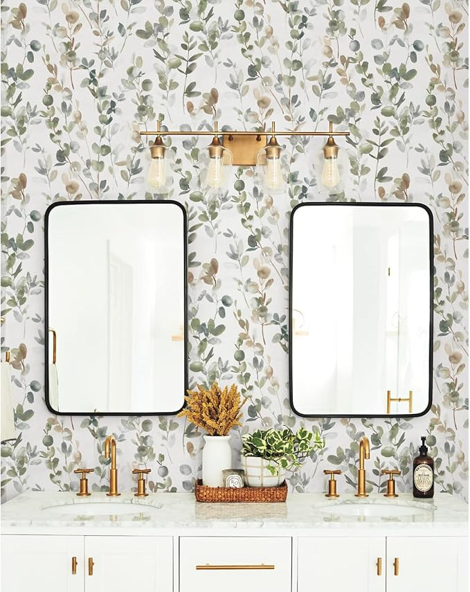 York Wallcoverings Candice Olson PSW1430RL Green Joyful Eucalyptus Premium Peel and Stick Wallpap... | Amazon (US)