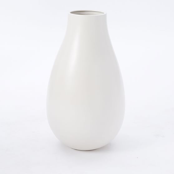 Pure White Ceramic Vase, Oversized Organic 27.6""H | West Elm (US)