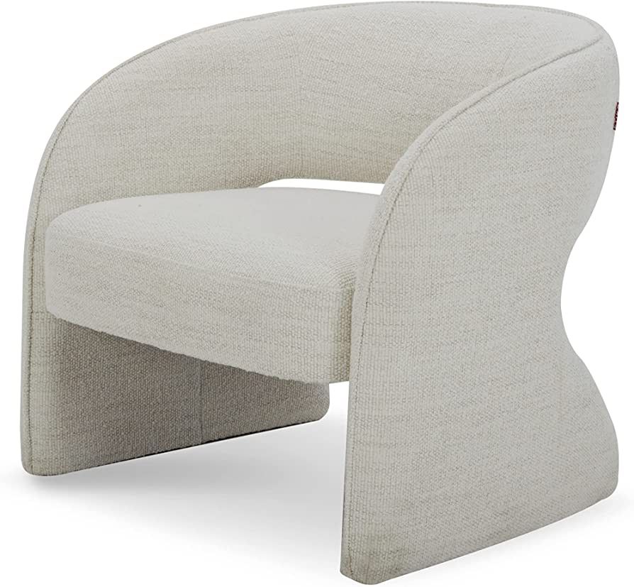 Limari Home Mariby Collection Modern Living Room Fabric Upholstered Accent Chair, Cream | Amazon (US)