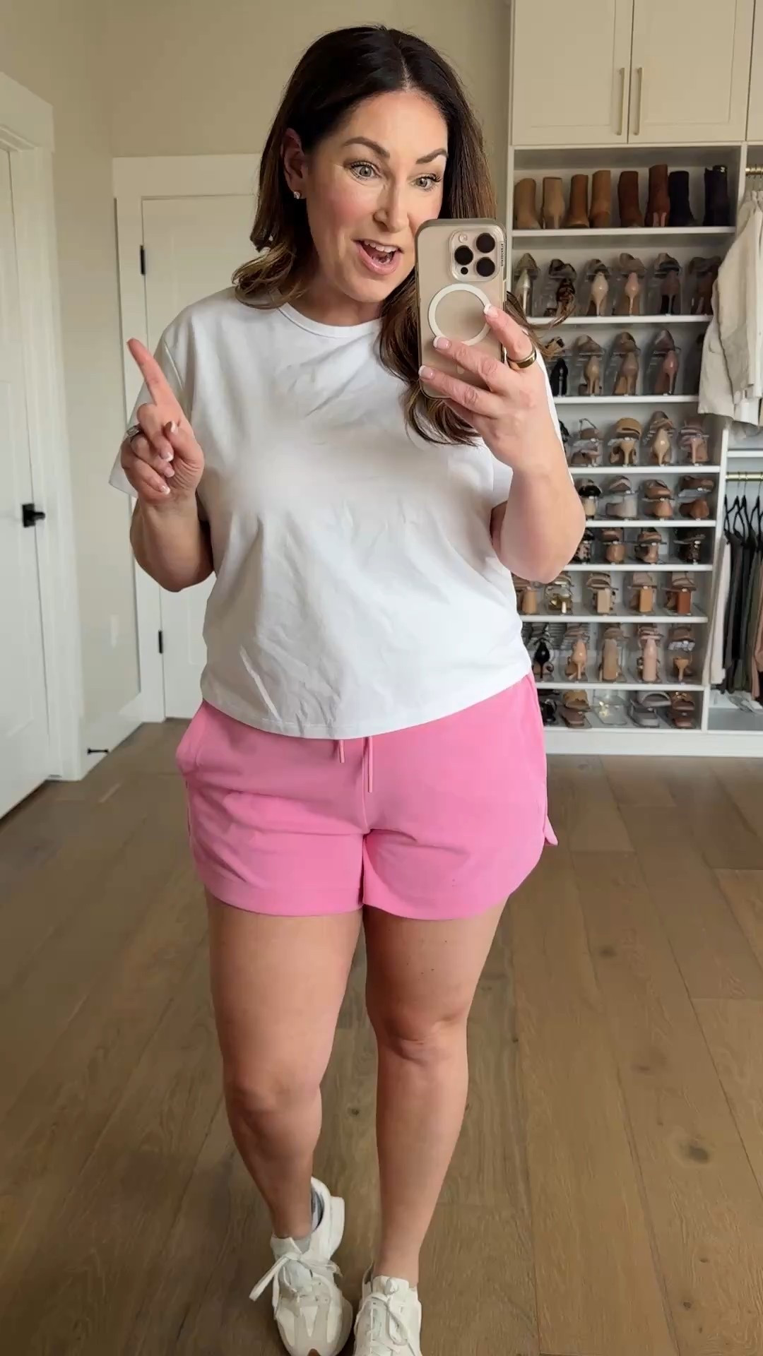 Athleta active shorts now 30% off wearing large in all but here’s how they are different: - pink seaside soft short with 4” inseam - orange mesh racer mid rise short with brief liner 4” inseam - green high rise weekender short with brief liner 3” inseam - navy high rise wayfinder short no liner 5” inseam



#LTKWatchNow #LTKOver40 #LTKMidsize