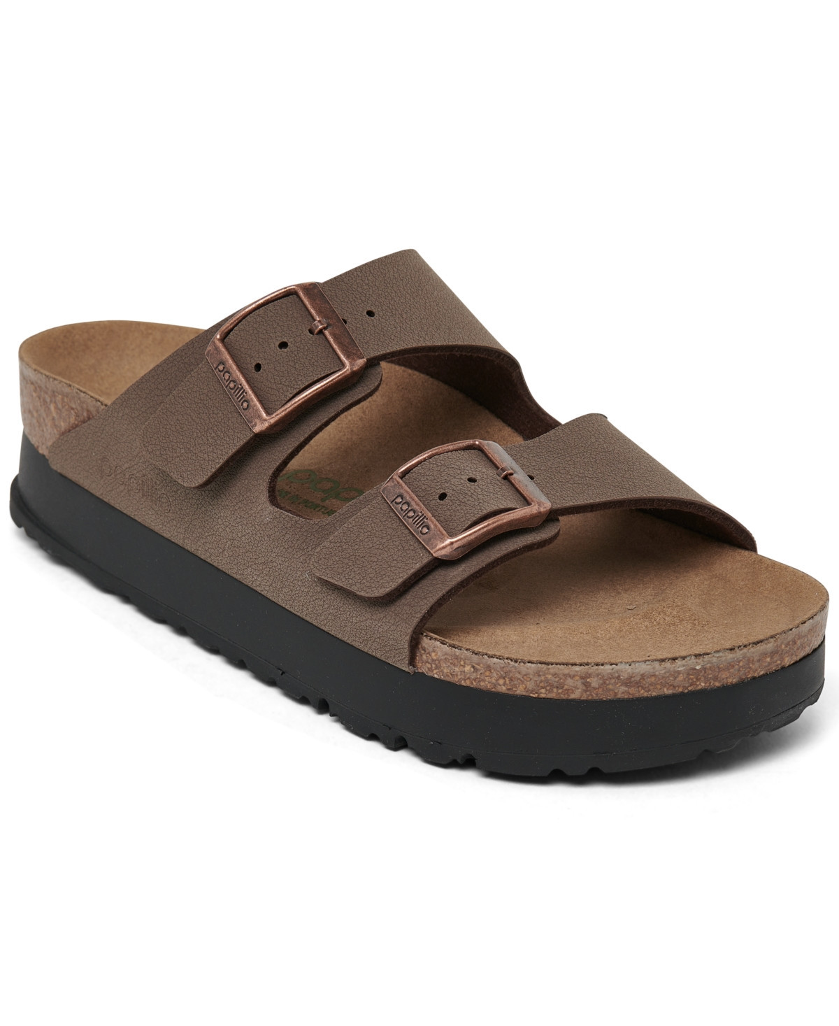 Birkenstock Women's Arizona Flex Birko-Flor Platform Sandals from Finish Line - Mocha | Macy's