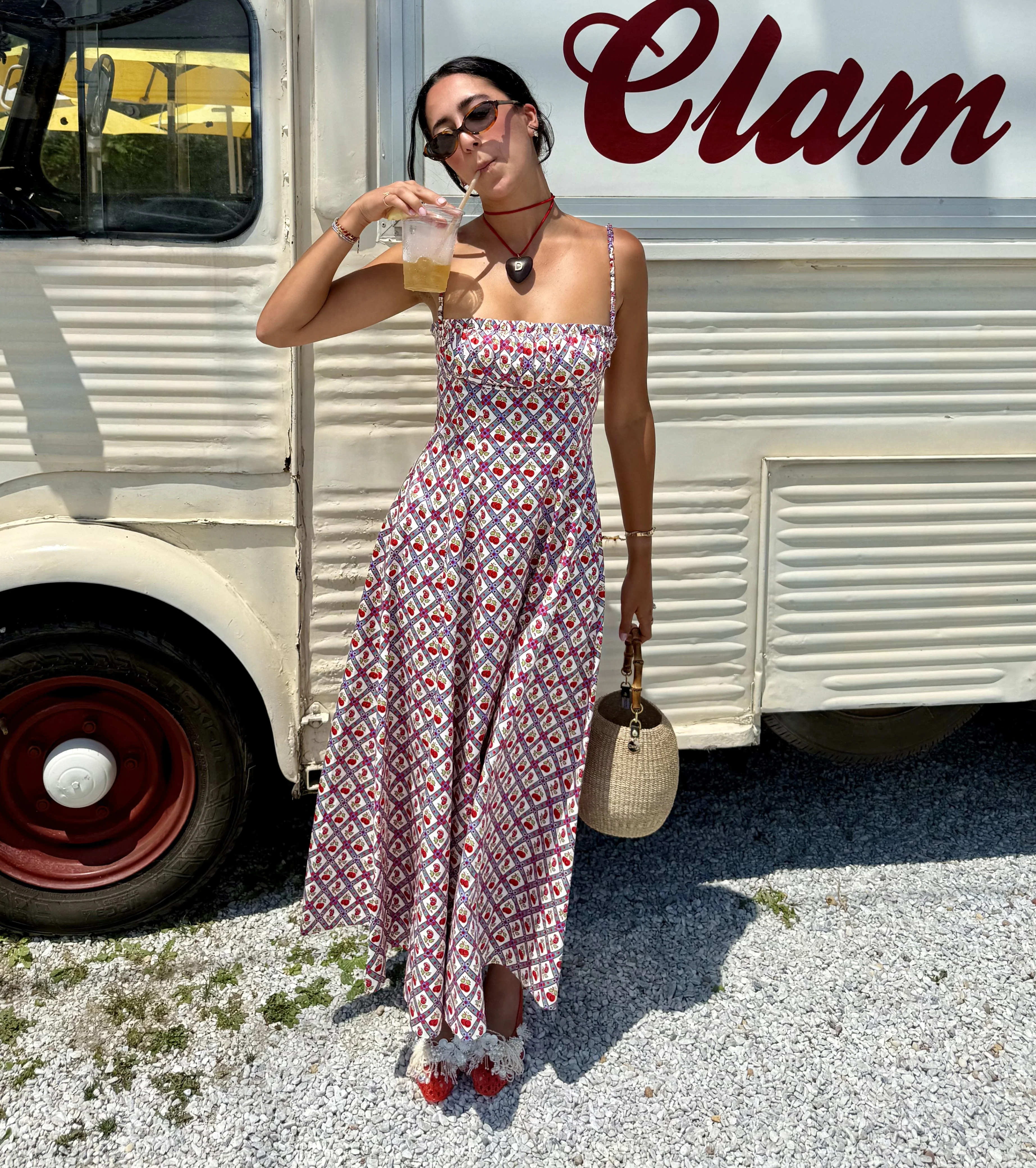 The Maisie Dress - Diamond Cherries Cherry Red | Hill House Home US