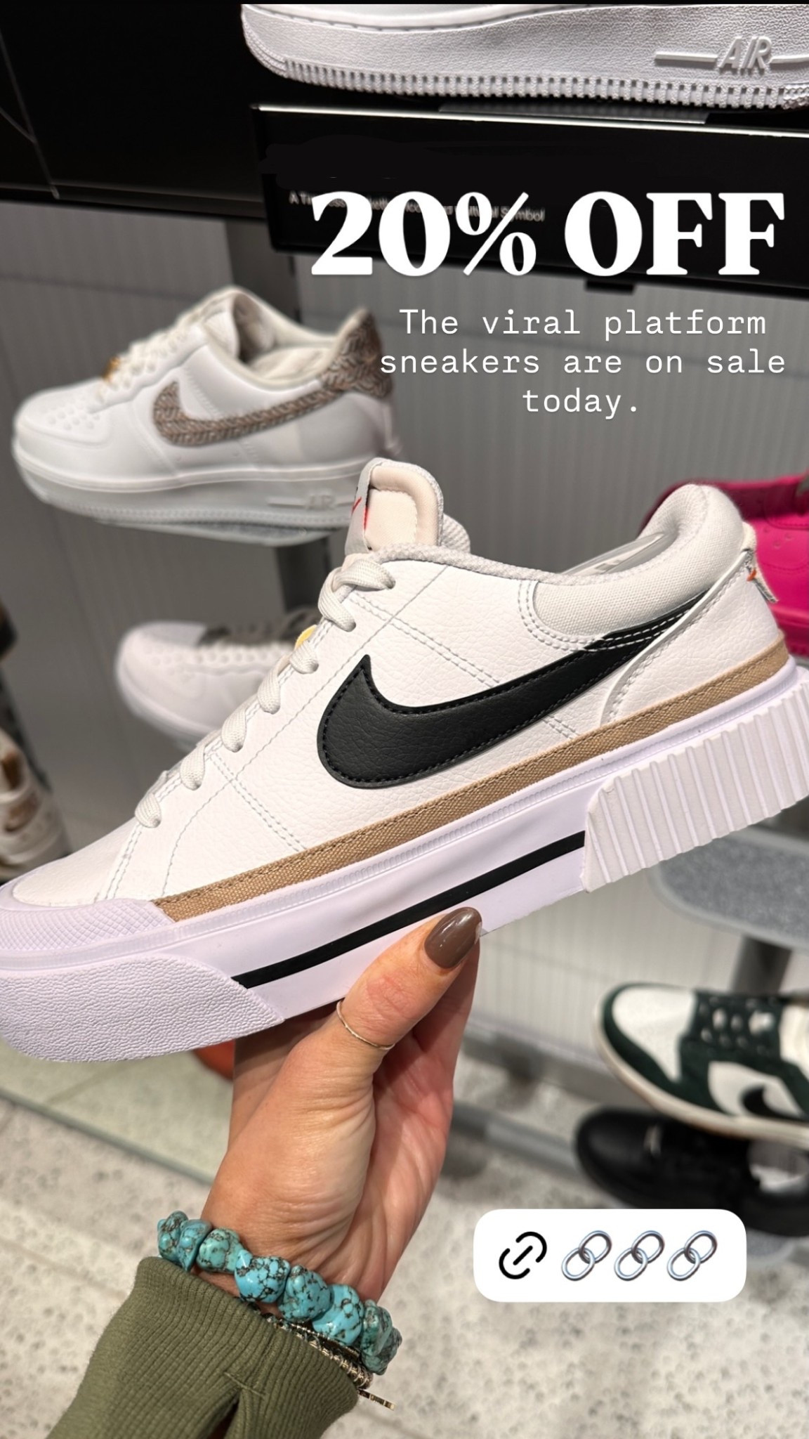 20% OFF The viral Nike platform sneakers are on sale today.

These are one of my favorite go to neutral sneakers to go with all my outfits✨✨


#LTKootd #LTKSaleAlert #LTKmomlife