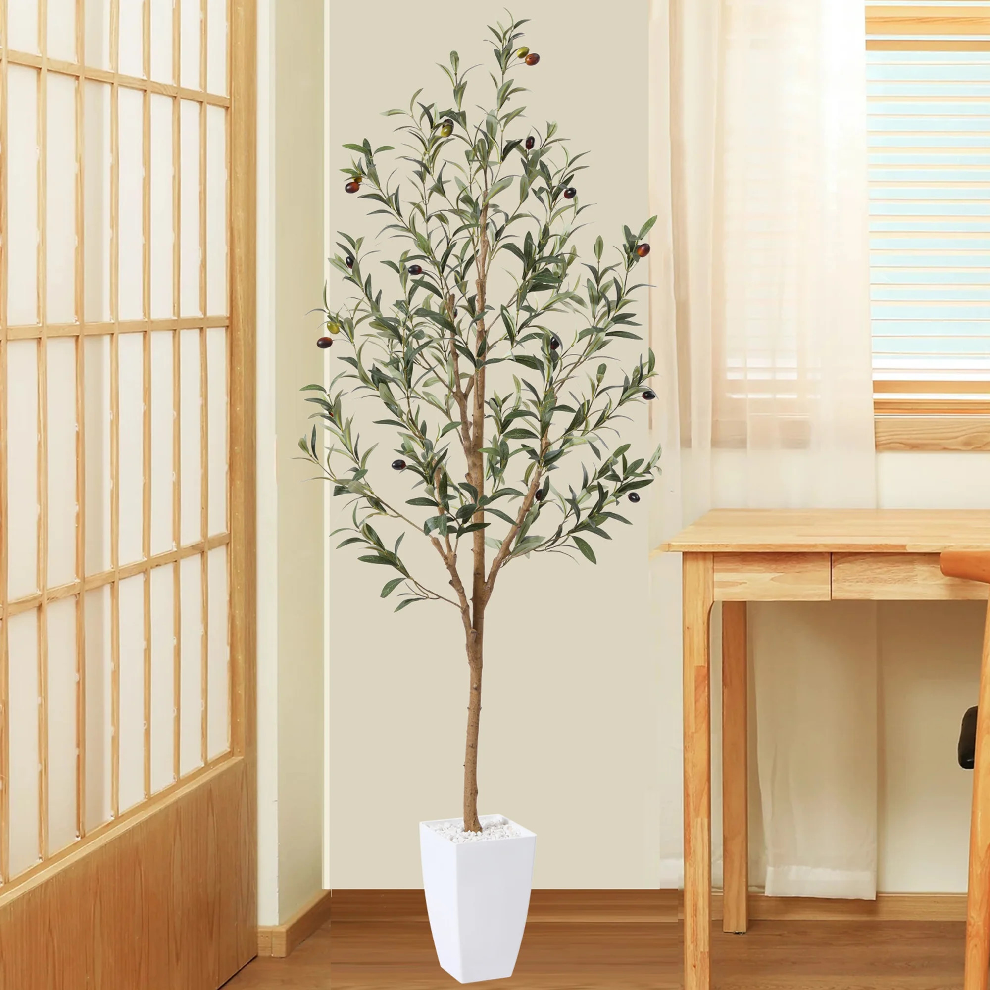 5FT Artificial Olive Tree in Planter, Indoor Outdoor Artificial Olive Plants, 8 lb, DR.Planzen | Walmart (US)