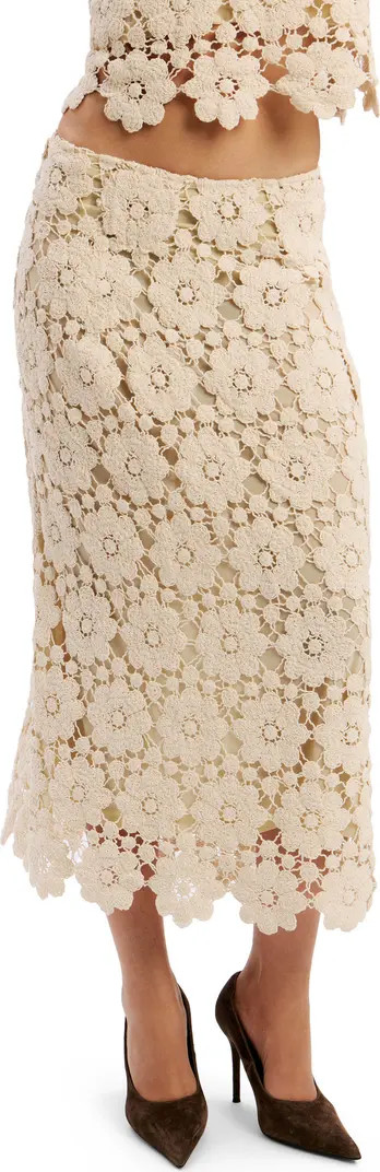 Veneta Crochet Cotton Midi Skirt | Nordstrom