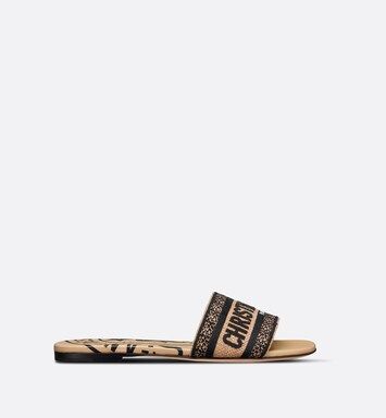 Dway Slide Beige Jute Canvas Embroidered with Dior Union Motif | DIOR | Dior Beauty (US)