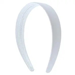Motique Accessories White 1 Inch Wide Leather Like Headband Solid Hair band for Women and Girls | Amazon (US)