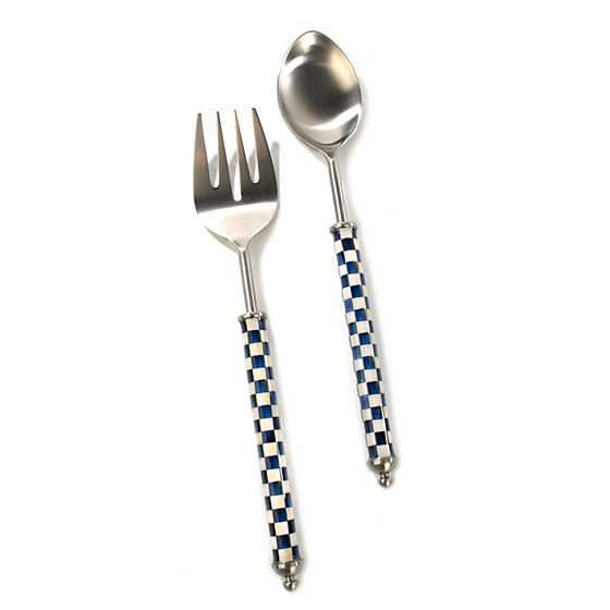 Supper Club Salad Serving Set - Royal Check | MacKenzie-Childs