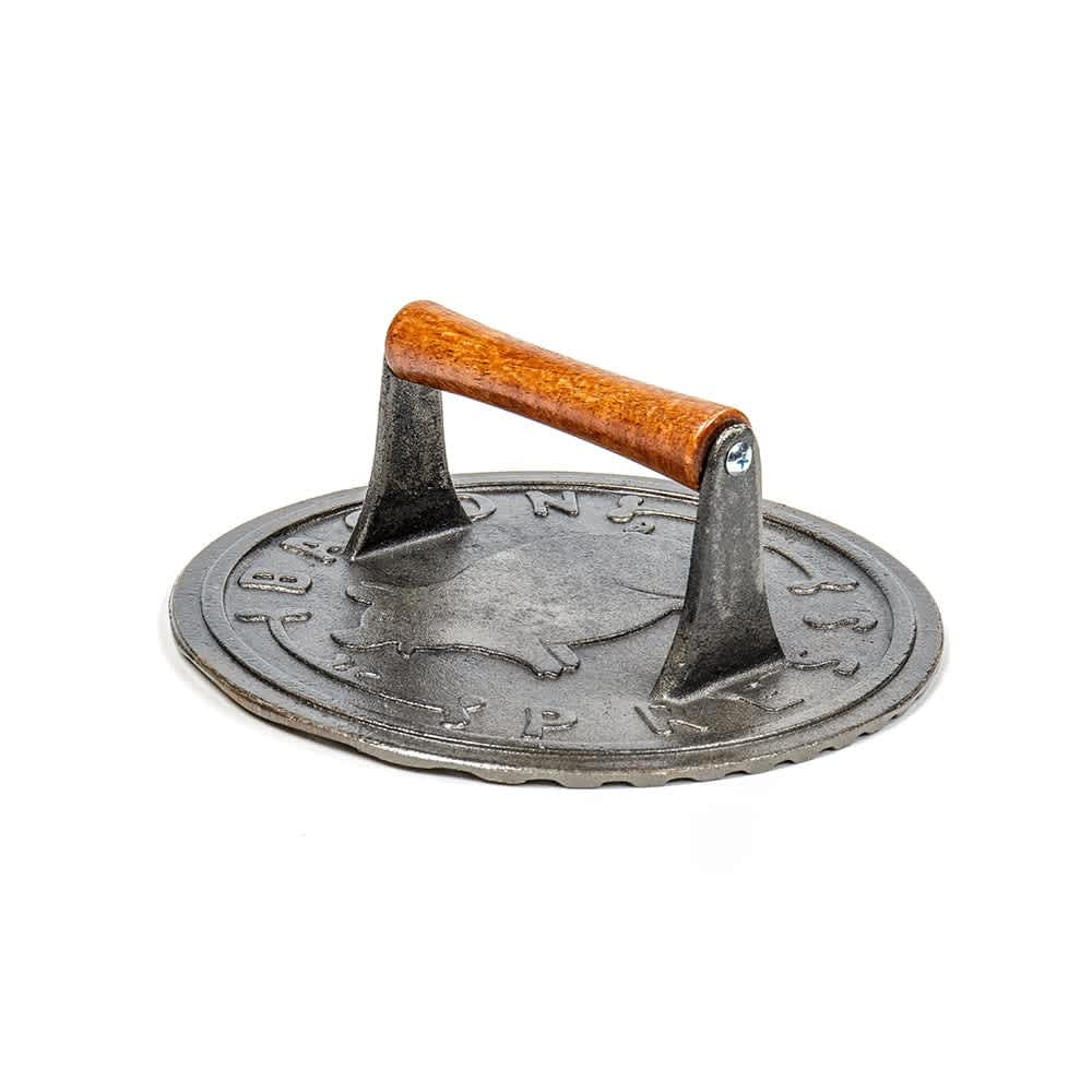 Lehman's Norpro 8.75-Inch Cast Iron Bacon Press with Wood Handle - Round | 1401 | Lowe's