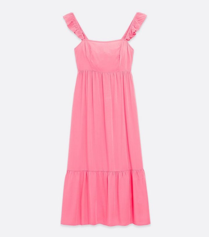 Pink Square Neck Tie Back Midi Dress
						
						Add to Saved Items
						Remove from Saved Item... | New Look (UK)