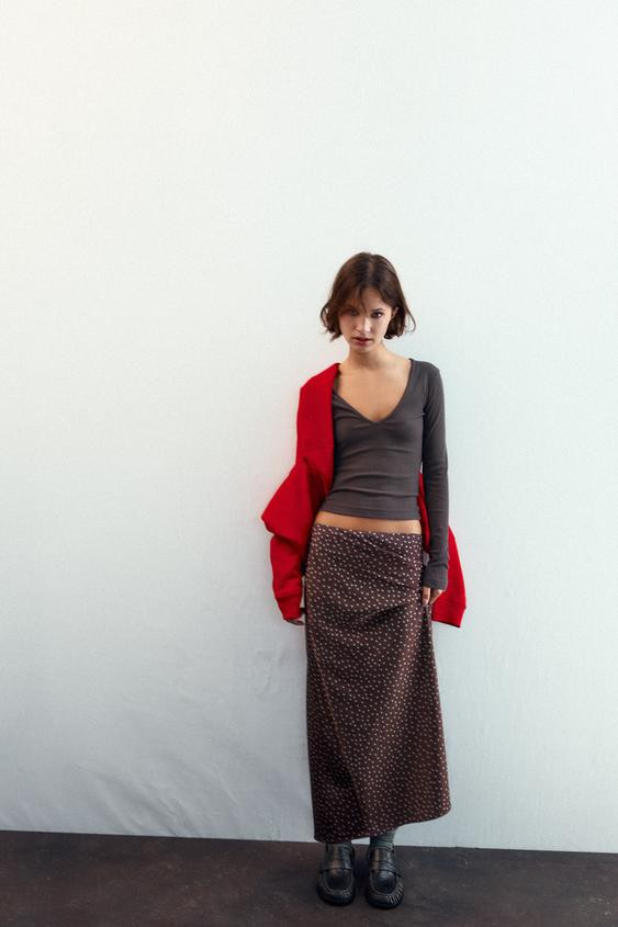 SATIN MIDI SKIRT | Zara US