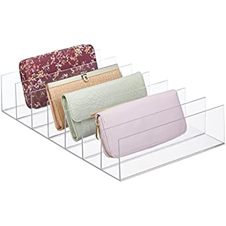 MyGift Clear Acrylic Wallet Organizer with 5 Divided Sections for Small Purse and Clutch Holder Reta | Amazon (US)