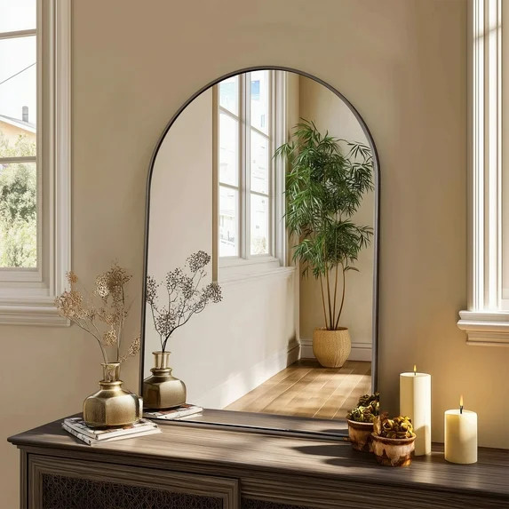 CONCETTA 22"x30" Bathroom Mirror, Decor Arched Wall Mirror, Bedroom Vanity Mirror with Metal Fram... | Walmart (US)