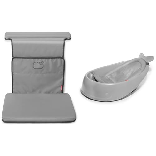 Skip Hop Baby Bath Elbow Saver Kneeler and 3-Stage Smart Sling Tub Bundle, Moby Grey | Amazon (US)