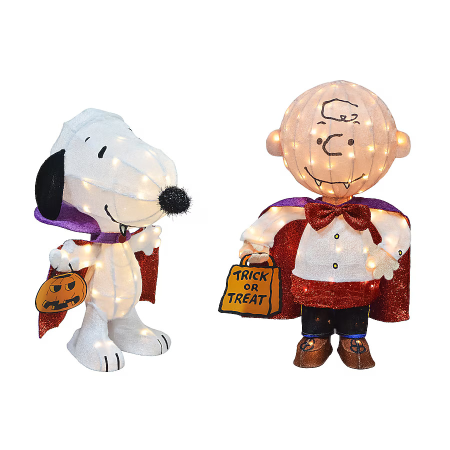 ProductWorks 2.67-ft Yard stake Lighted Peanuts Worldwide Peanuts Snoopy Vampire Yard decoration | Lowe's