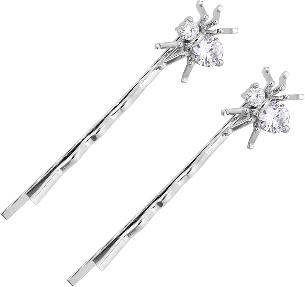 Lurrose Halloween Hair Clips Rhinestone Spider Hair Clips Sparkle Crystal Spider Hairpins Spider ... | Amazon (US)