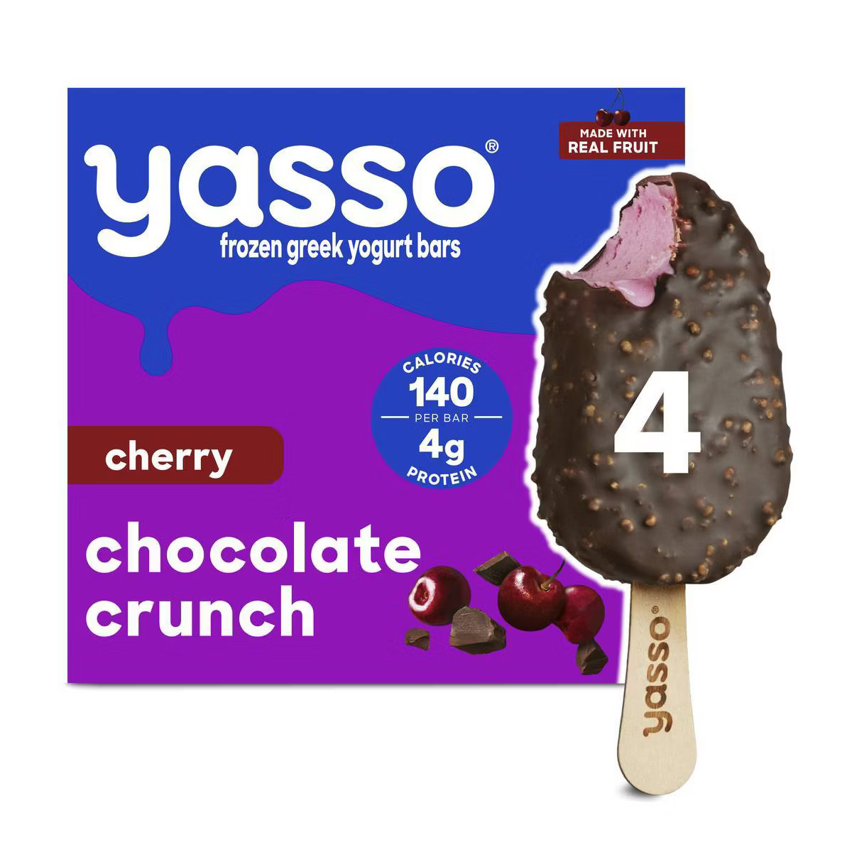 Yasso Frozen Greek Yogurt Cherry Chocolate Crunch - 10.6 fl oz/4ct | Target