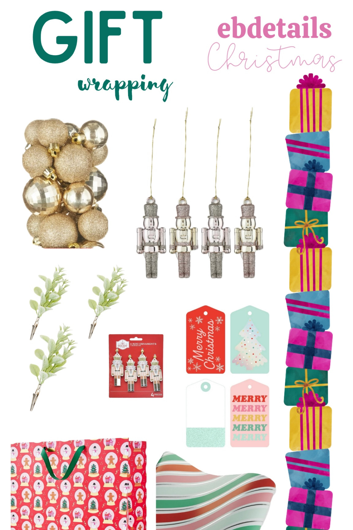 Gift wrapping. Christmas gift wrapping. Mini ornaments.

#LTKparties #LTKSeasonal #LTKHoliday