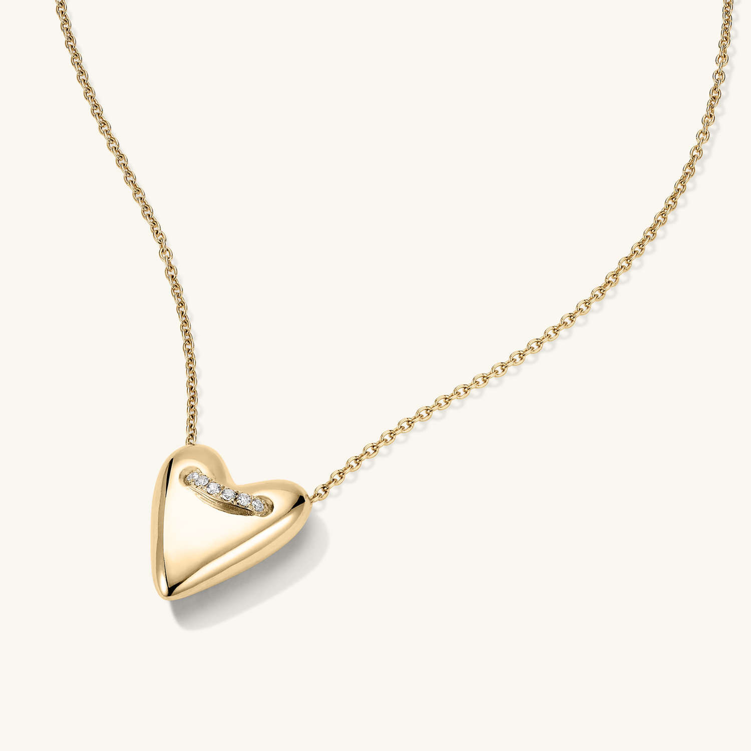 Heart Pavé Diamond Pendant Necklace | Mejuri (Global)