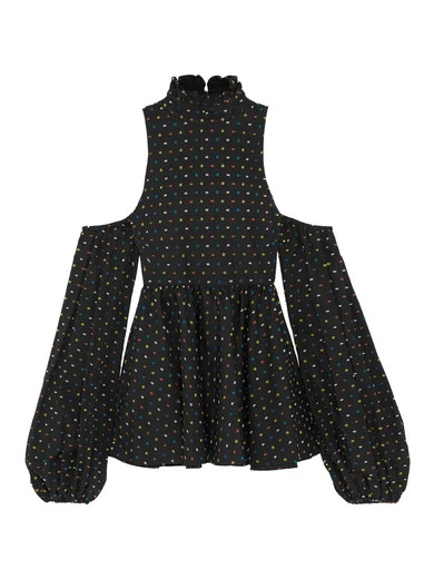 Cold-shoulder Swiss-dot cotton top | NET-A-PORTER (US)