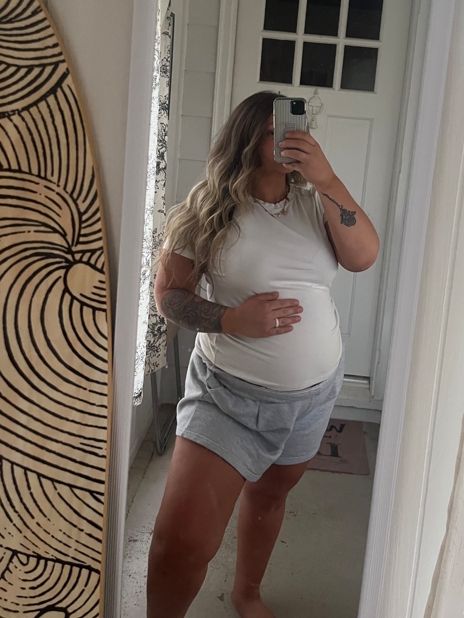 Summer Bump outfit 
Comfy summer shorts 
Must have basics 
Self tanner 

#LTKBump #LTKFindsUnder50 #LTKSummerEdit