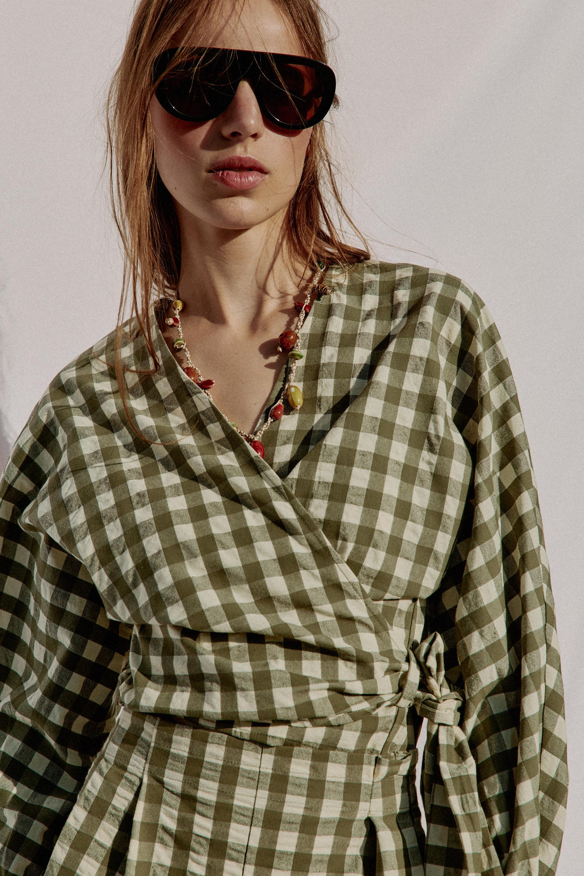 GINGHAM TIE JACKET | Zara US