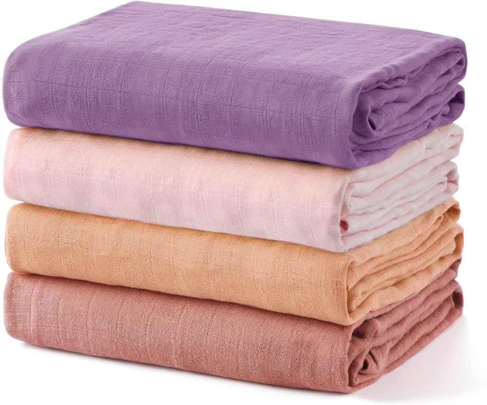 Momcozy Swaddle Blanket 47 X 47 Inches, Breathable Bamboo Muslin Swaddle Blankets for Baby Boy & ... | Amazon (US)