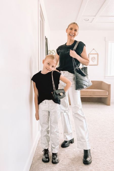 Mommy and Me Winter Outfits ❄️ Add a coat on top or a cute sheer layering top underneath, or both! And who’s loving the silver jeans trend? If you are, this pair I found is the absolute perfect style!

#LTKfamily #LTKSeasonal #LTKkids