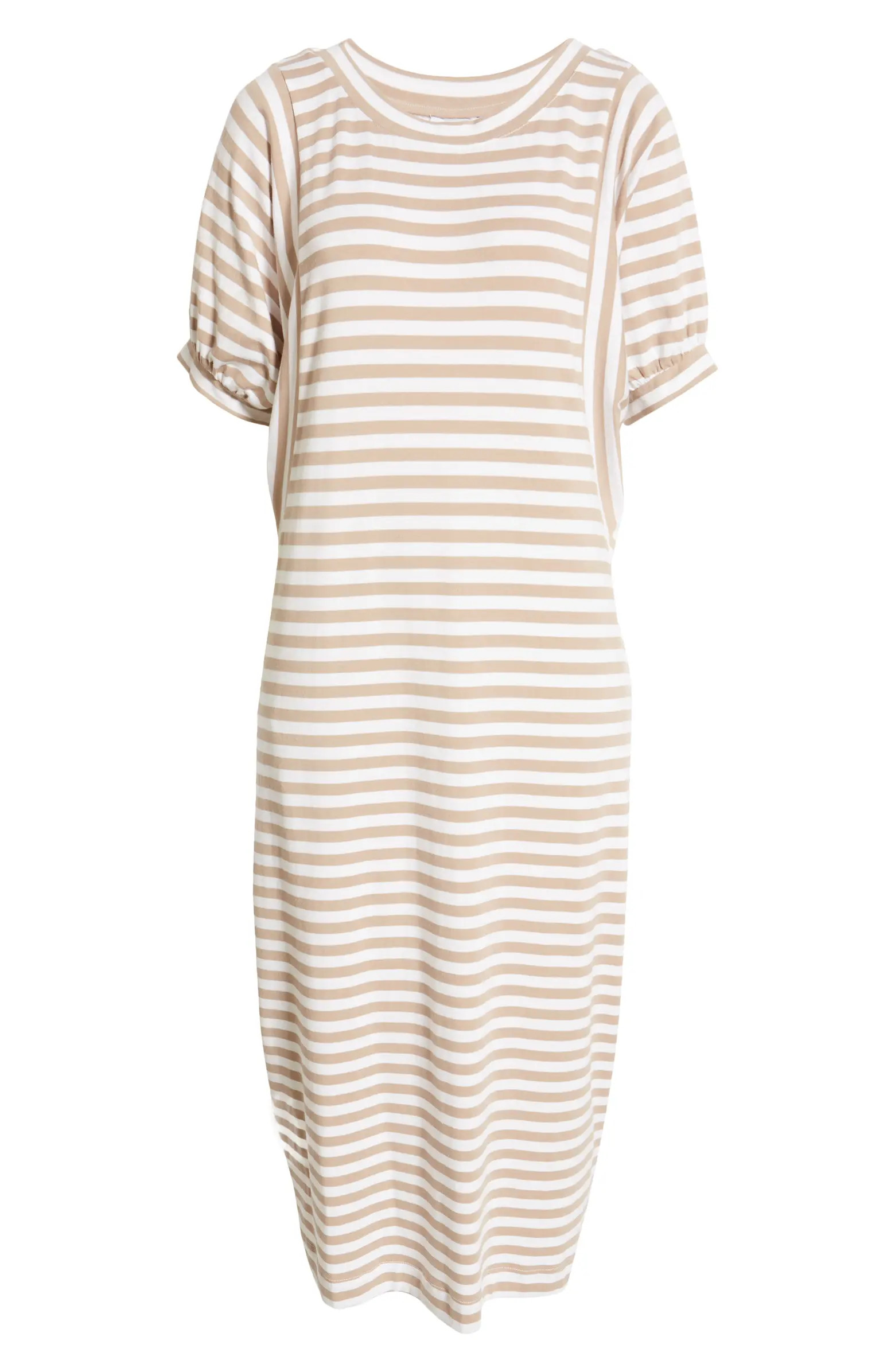 Bubble Sleeve Cotton Blend Dress | Nordstrom