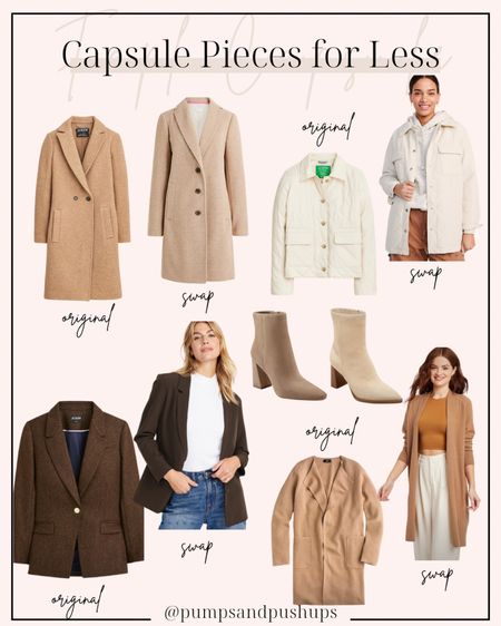 Less expensive options for some of the capsule pieces. 

*I haven’t tested the fit of the swaps but most of them come in petite. 

#LTKSeasonal #LTKstyletip