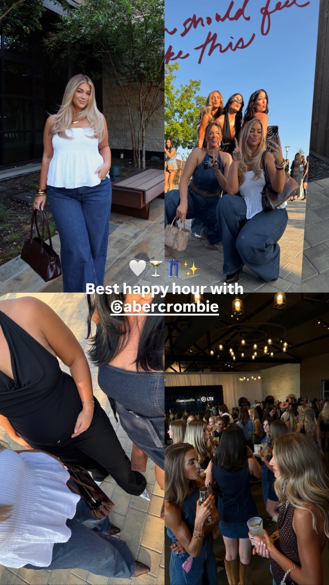 Best happy hour with @abercrombie 🤍🍸👖✨

Top- medium 
Bottoms- 31 long 
Necklace- Marshalls but linked similar 

#LTKCon #LTKMidsize #LTKSaleAlert