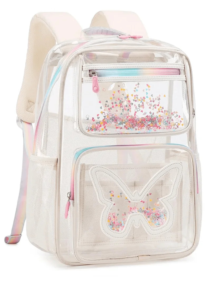 Clear Backpack for Girls Kids Elementary Bookbags Transparent Stadium Approved Travel Daypack See... | Walmart (US)