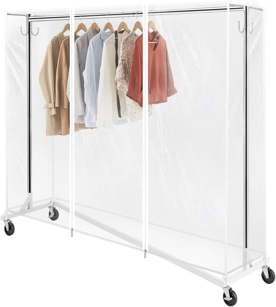 GREENSTELL Clothes Rack with Cover & Tube Bracket, Industrial Pipe Z Base Clothing Garment Rack o... | Amazon (US)