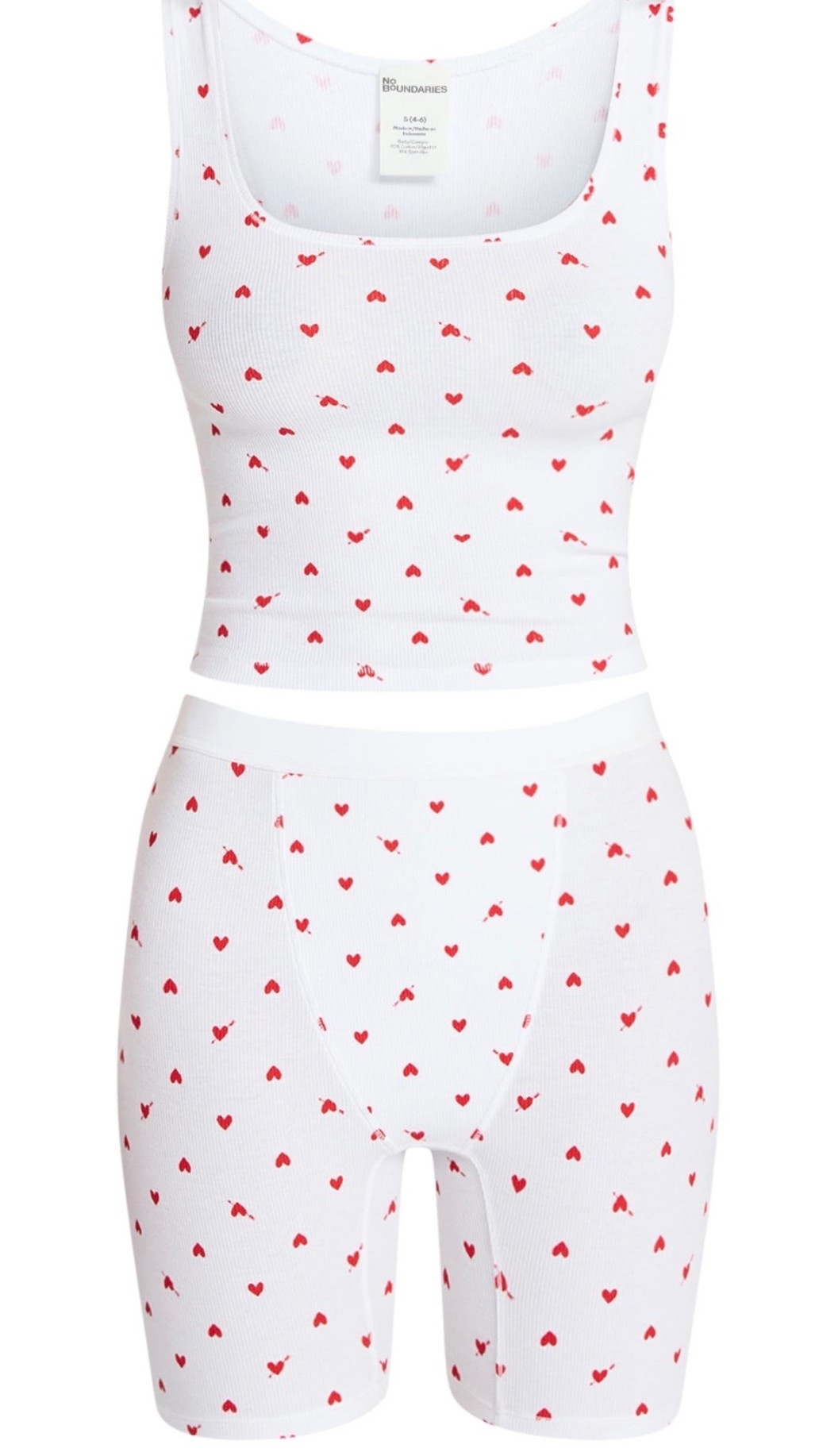 Cotton ribbed heart print 2 peice set ❤️