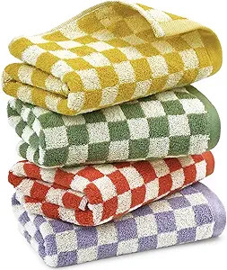 Jacquotha Hand Towels for Bathroom 4 Pack, Cotton Face Towels Soft Absorbent for Spa Bath Gym Kit... | Amazon (US)