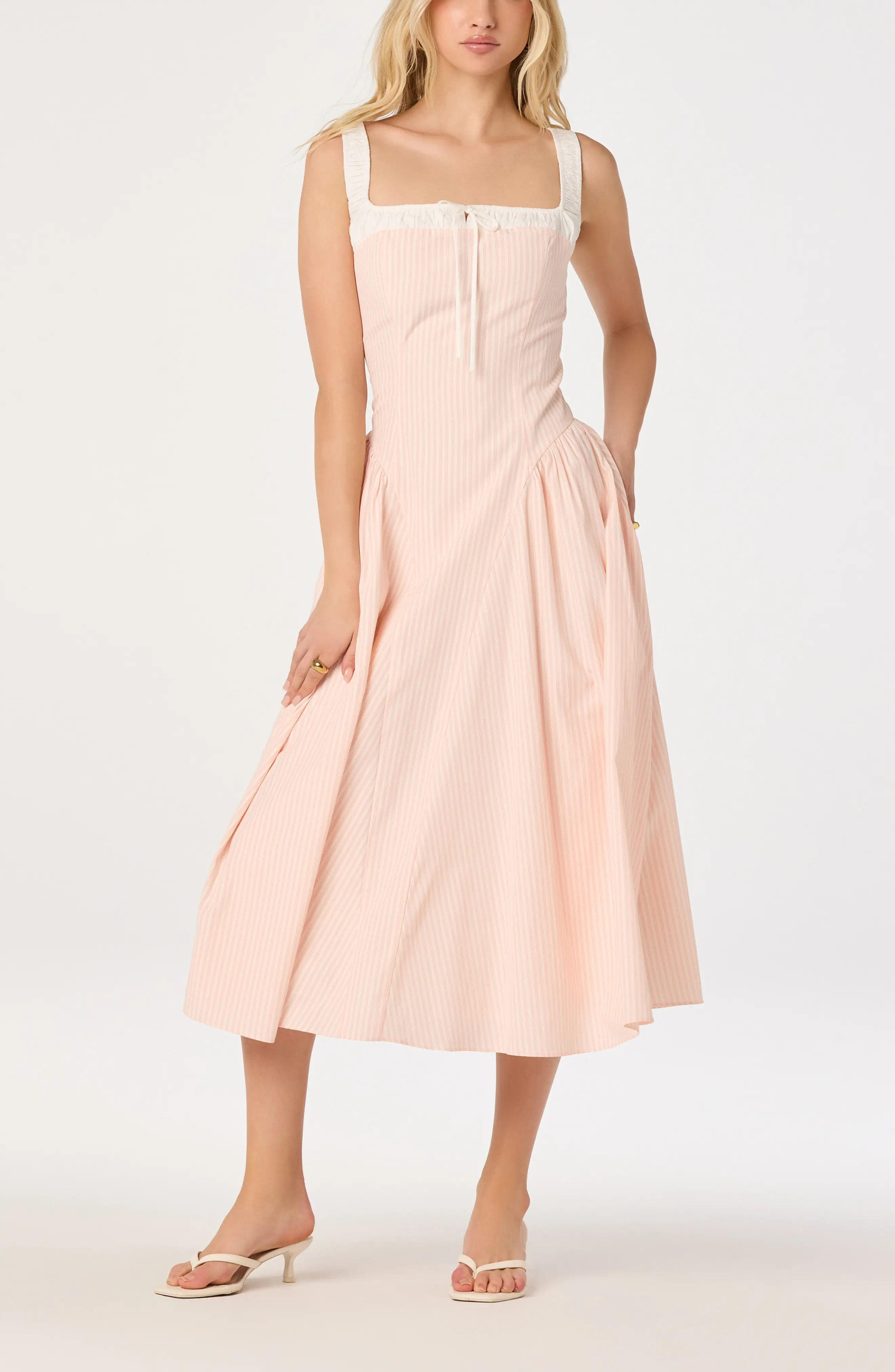 Hazel Ticking Stripe Midi Dress (Women) | Nordstrom | Nordstrom