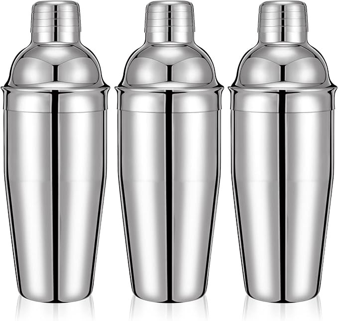 3 Pieces Cocktail Shaker 25 oz Martini Shaker Stainless Steel Margarita Mixer Large Bartender Sha... | Amazon (US)