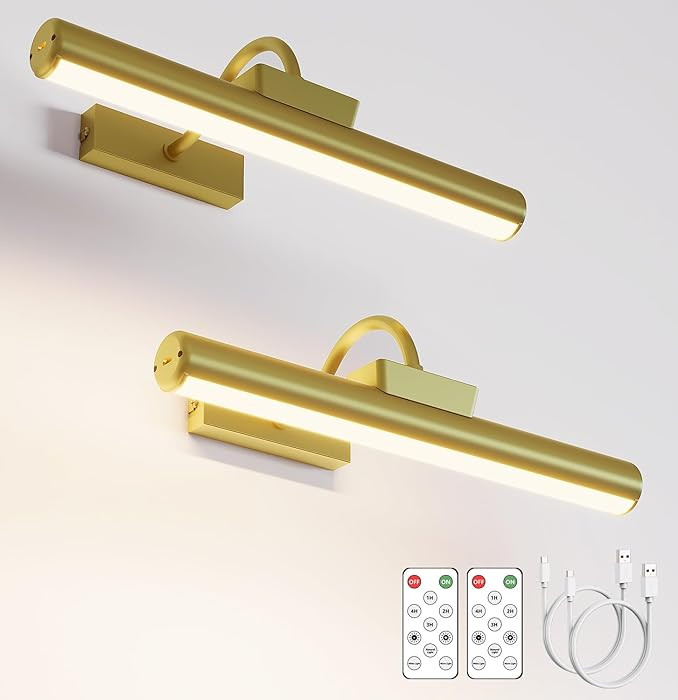 Picture Light Battery Operated, 13in Wireless Art Light for Paintings, Dimmable 5000mAh Rechargin... | Amazon (US)