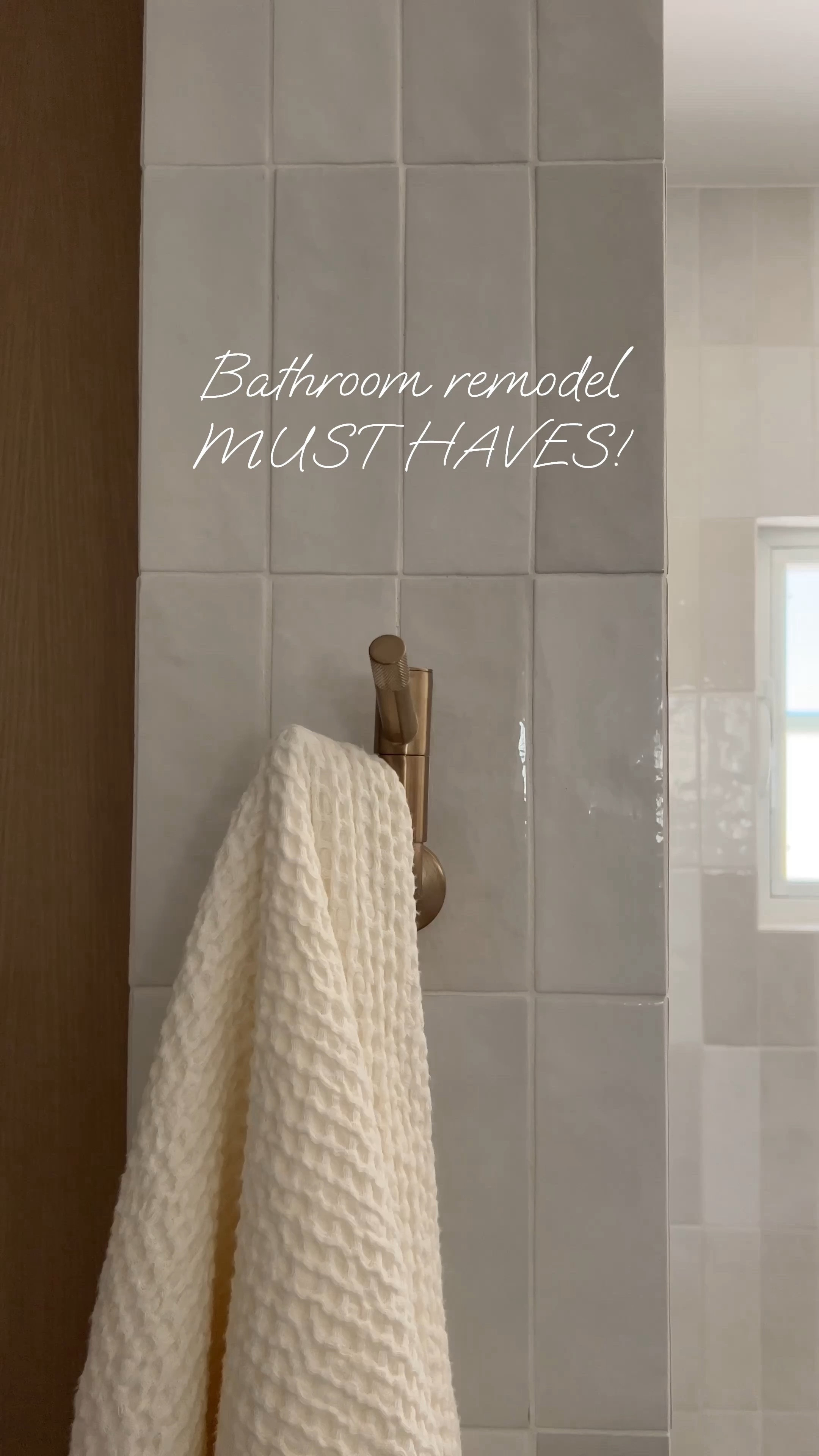 Bathroom must haves 

Brass robe hook towel hook laundry bun brass faucet tile in drain wood vanity shower glass door plumbing fixtures showerhead white tile Walmart Wayfair Bedrossians Cloe soap black hardware brass hardware 

#LTKSaleAlert #LTKFindsUnder100 #LTKHome