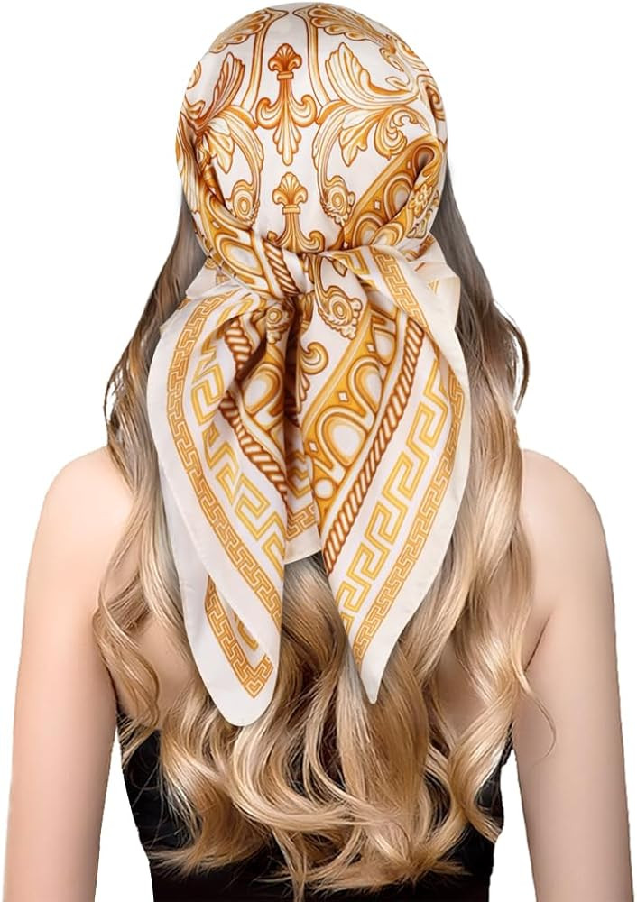EXTREE Fashion Silky Satin Headscarf for Women Girls: Exquisite Pattern Lightweight Silk Graceful... | Amazon (US)