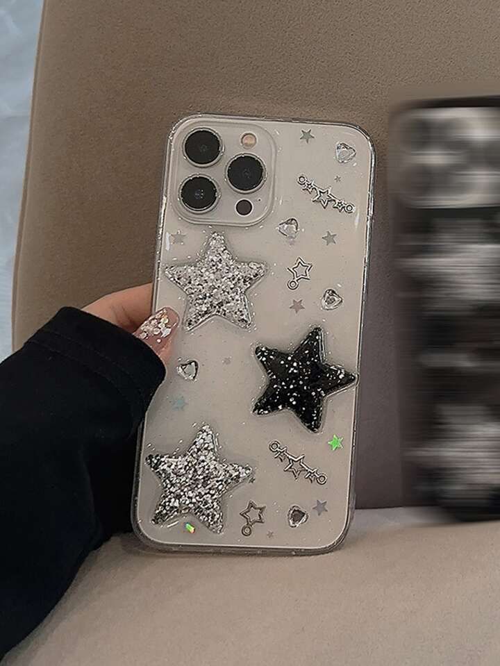 Star Decor Phone Case Compatible With iPhone15/15Plus/15Pro/15Promax | SHEIN