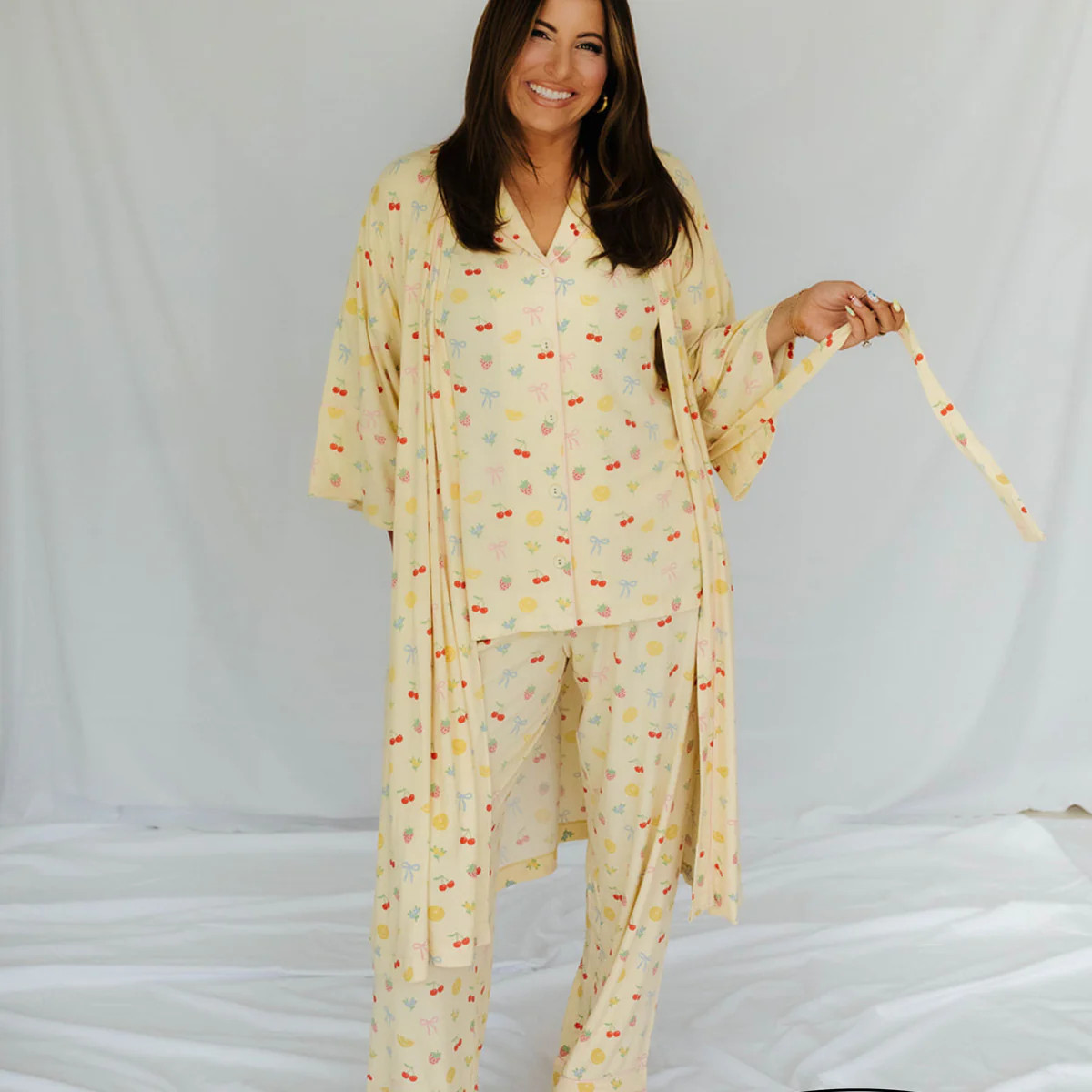 Yellow Fruit Ribbed Robe | Shop Staykation