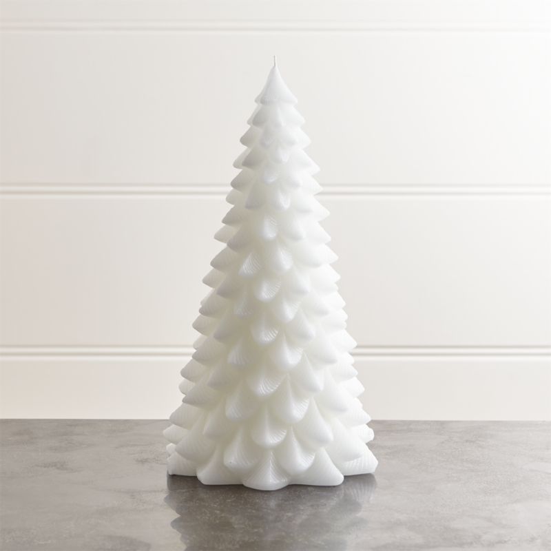White 13" Tree Candle + Reviews | Crate and Barrel | Crate & Barrel