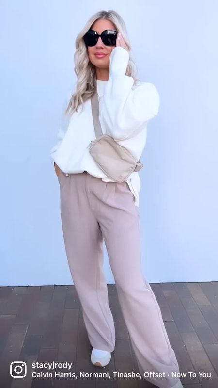A relaxed way to wear trouser pants. Slightly oversized but still stylish. I’m not kidding when I say these pants fit like they are worth double what I paid. At 5’7 the regular length looks good with sneakers but the I could also order the long to wear with heels. It’s been so tricky to find a pair that moves well, aren’t too wide of a leg and also fit! 

#LTKunder100 #LTKSeasonal #LTKstyletip