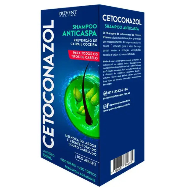 CETOCONAZOL SHAMPOO 100 ML PREVENT PHARMA | DrogaRaia (BR)