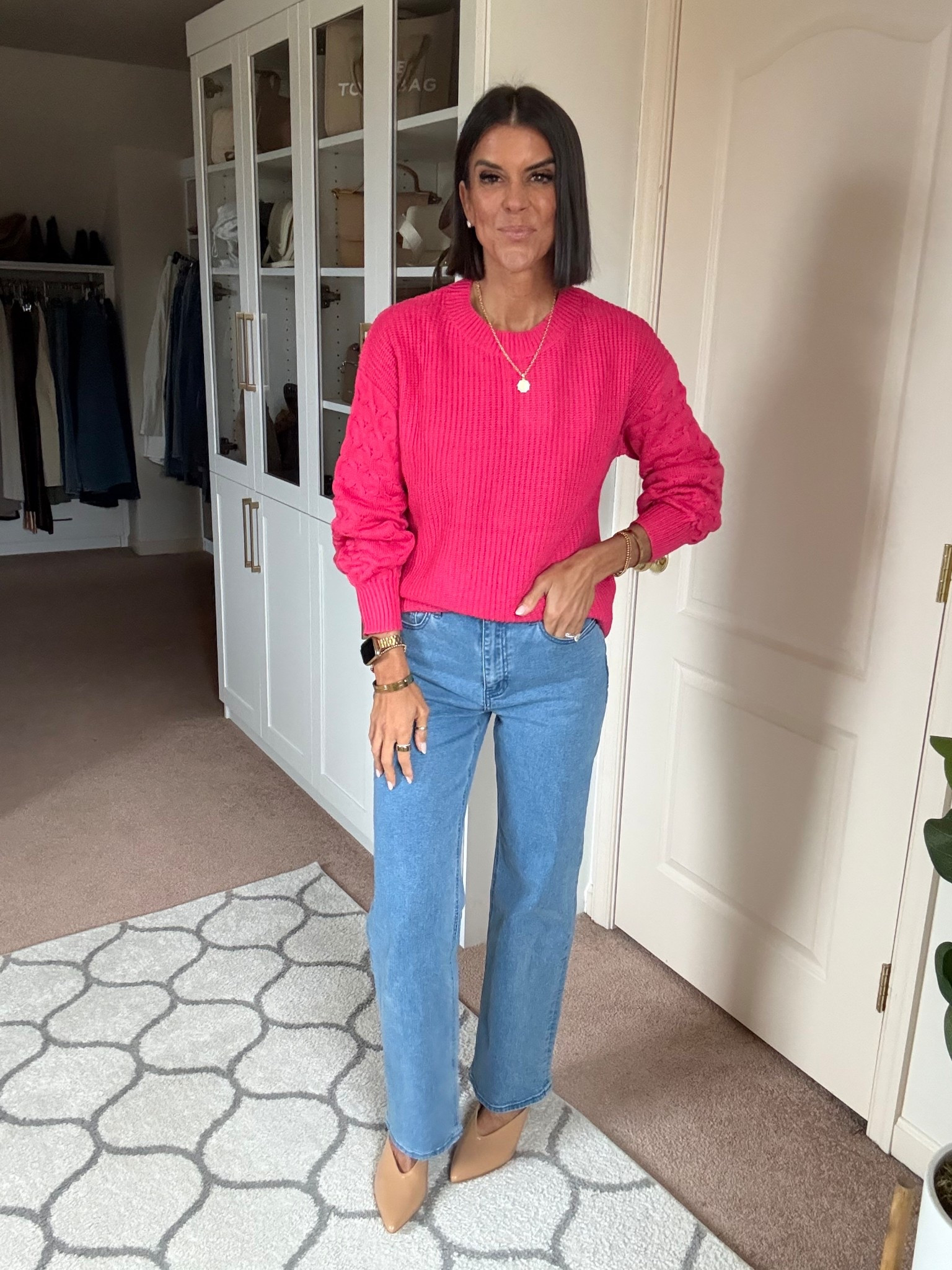 Size small in sweater, jeans tts

#LTKSeasonal