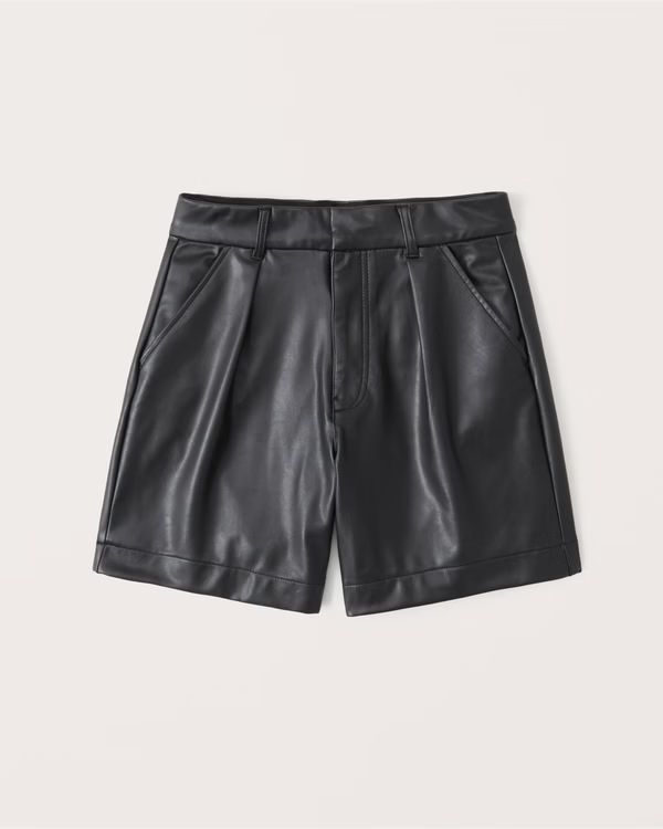 6 Inch Vegan Leather Tailored Shorts | Abercrombie & Fitch (UK)