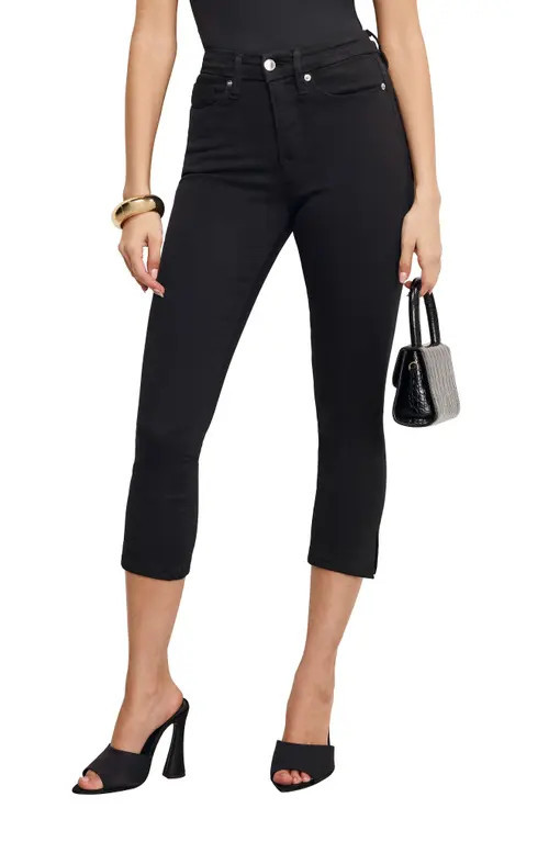 Good American Good Capri JeanS in Black001 at Nordstrom, Size 12 | Nordstrom