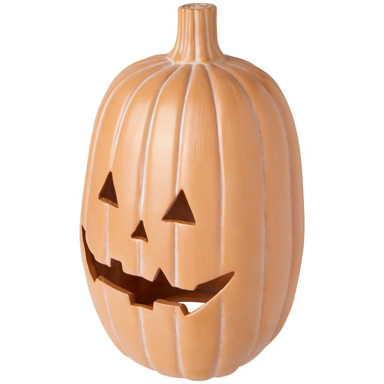 My Texas House 14-Inch-Tall Orange Resin Pumpkin | Walmart (US)